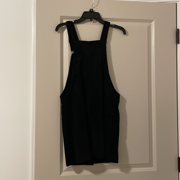 NWOT Francesca’s Mi Ami Corduroy Black Button Overall Dress - Picture 2 of 3